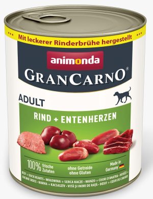 Animonda GranCarno Adult Beef + Duck Hearts: konservai suaugusiems šunims su jautiena ir ančių širdelėmis, 800 g - papildoma nuotrauka 2
