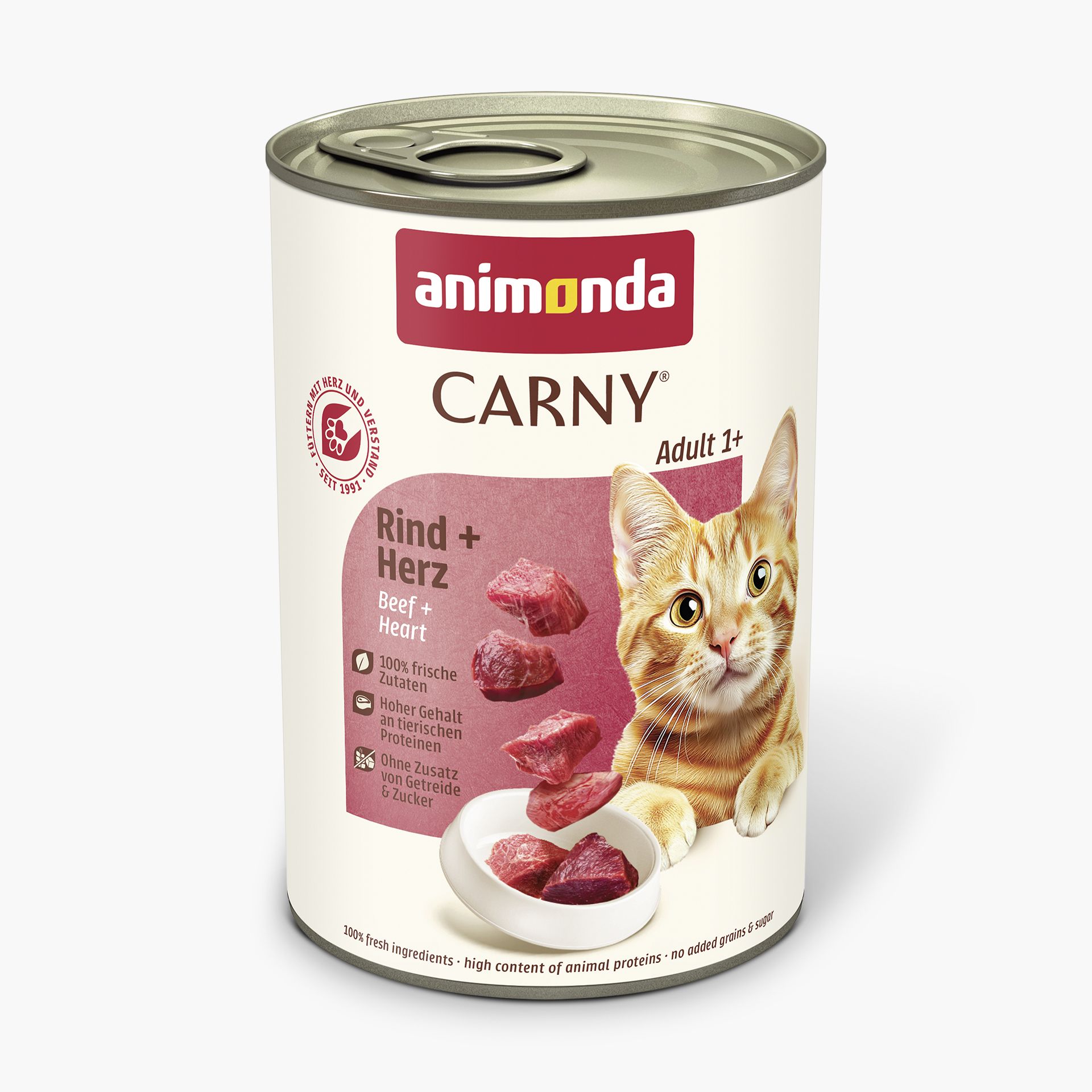 Animonda Carny Adult Beef + Heart – konservai katėms su šviežia jautiena ir širdimis, 400 g - papildoma nuotrauka 3