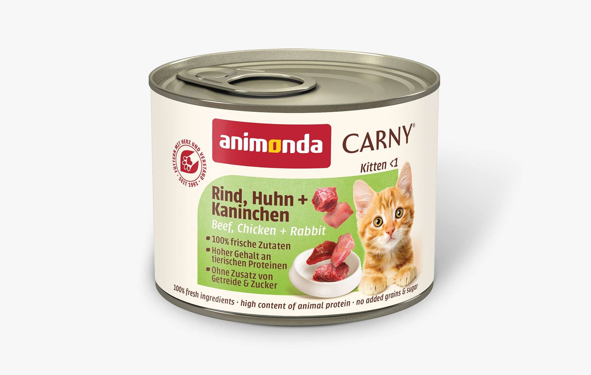 Animonda Carny Kitten – konservai kačiukams su jautiena, vištiena ir triušiena, 200 g - papildoma nuotrauka 3