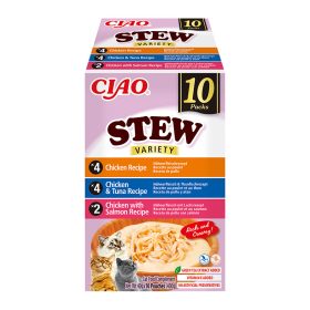 CIAO Stew troškinys katėms su vištiena tunu ir lašiša, 10x40g