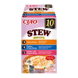 CIAO Stew troškinys katėms su vištiena tunu ir lašiša, 10x40g