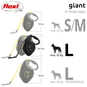 FLEXI pavadėlis šuniui Giant L Black Edition, juostinis 8m, juodas - papildoma nuotrauka 4