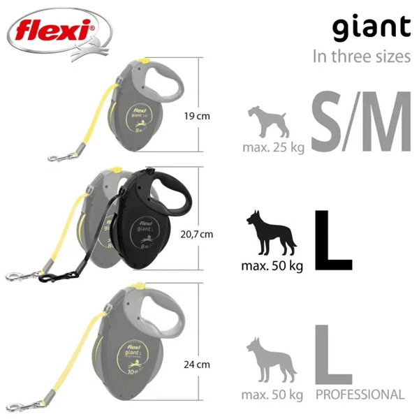 FLEXI pavadėlis šuniui Giant L Black Edition, juostinis 8m, juodas - papildoma nuotrauka 4