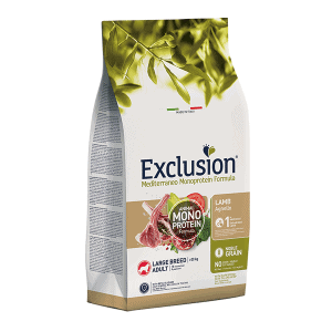 Exclusion Mono Protein Mediterraneo sausas pašaras didelių veislių šunims su ėriena, L, 12 kg