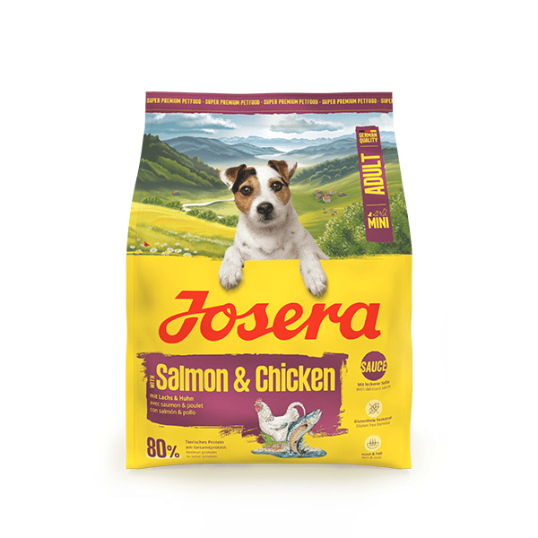 Josera Mini Salmon+Chicken sausas pašaras mažų veislių šunims su lašiša ir vištiena, 900 g