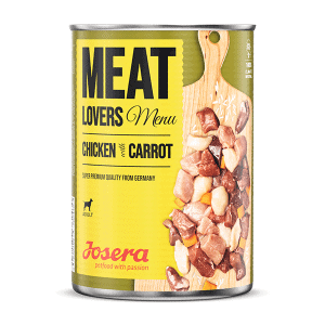 Josera Meat Lovers Menu Chicken with Carrot konservuotas pašaras šunims su vištiena ir morkomis, 800 g