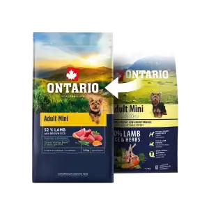 Ontario Adult Mini Lamb and Brown Rice, 0,75 kg, pašaras mažų veislių šunims su ėriena ir rudaisiais ryžiais