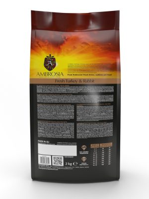 Ambrosia begrūdis su triušiena ir šviežia  kalakutiena sausas maistas šunims, Rabbit & Fresh Turkey 12 kg - papildoma nuotrauka 4