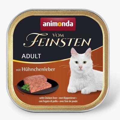 Animonda Vom Feinsten Adult with Chicken Liver – konservai katėms su vištienos kepenėlėmis, 100 g