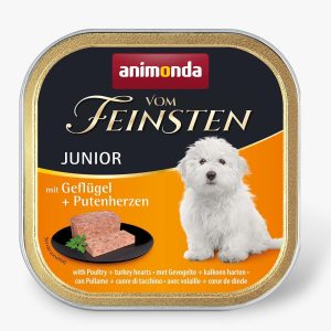 Animonda Vom Feinsten Junior with Poultry and Turkey Hearts - konservai šuniukams/jauniems šunims su paukštiena ir kalakutų širdimis, 150 g - papildoma nuotrauka 2