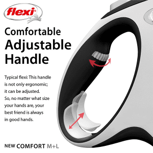 FLEXI pavadėlis šuniui New Comfort M juostinis 5m, juodas - papildoma nuotrauka 4