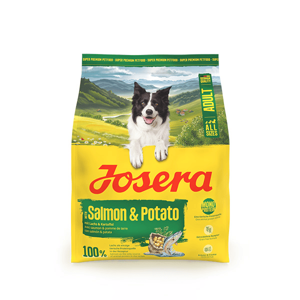 Josera Salmon + Potato A/S begrūdis sausas pašaras šunims su lašiša ir bulvėmis, 900 g