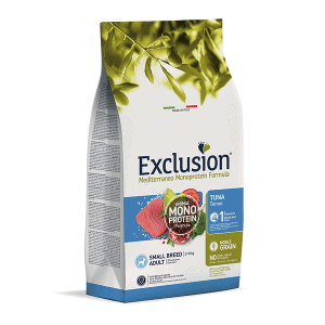 Exclusion Mono Protein Mediterraneo sausas pašaras mažų veislių šunims su tunu, S, 2 kg