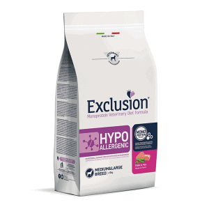 Exclusion Hypoallergenic sausas pašaras vidutinių ir didelių veislių šunims  su kiauliena ir žirneliai, M/L, 2kg