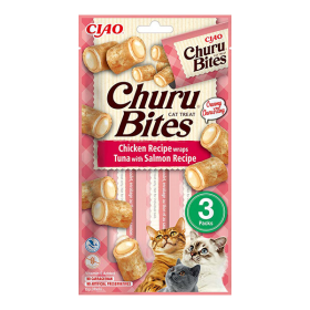 Churu Bites skanėstas katėms su tunu ir lašiša, suktinukai, 3 vnt.
