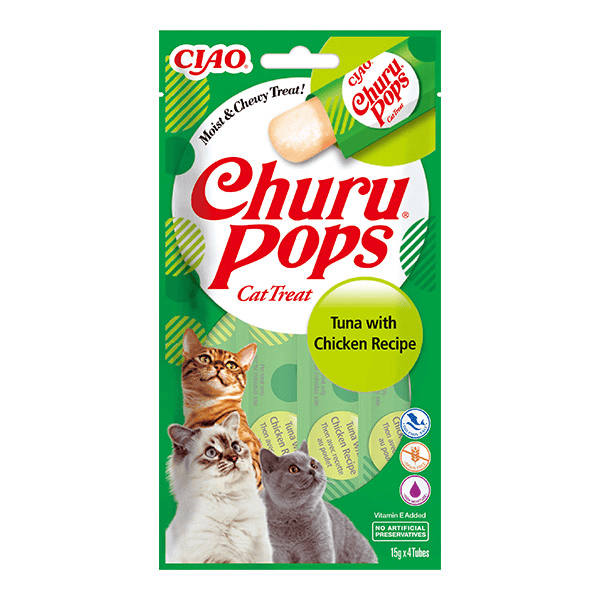 Churu Pops skanėstas katėms su tunu ir vištiena, 60 g., 4 vnt.