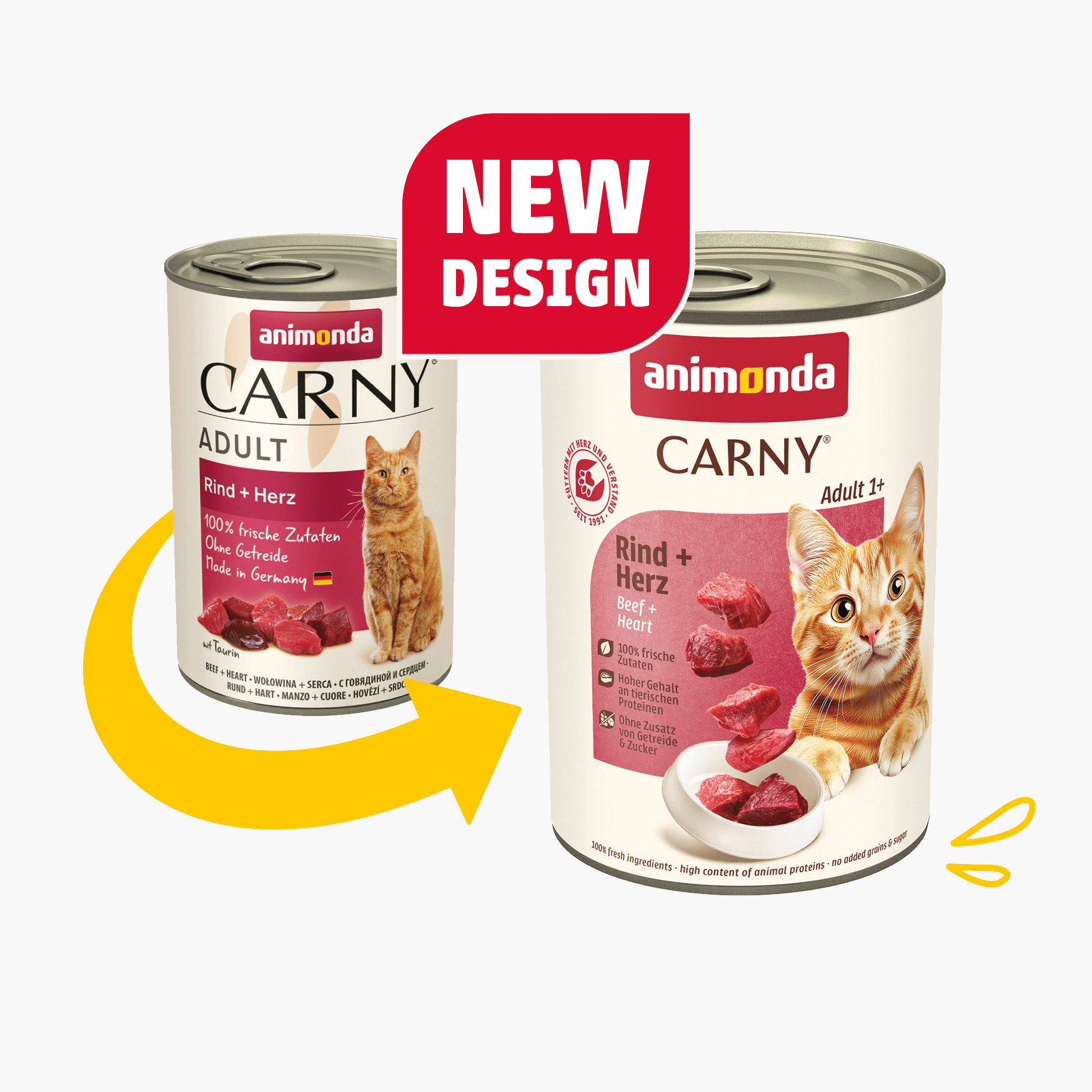 Animonda Carny Adult Beef + Heart – konservai katėms su šviežia jautiena ir širdimis, 400 g