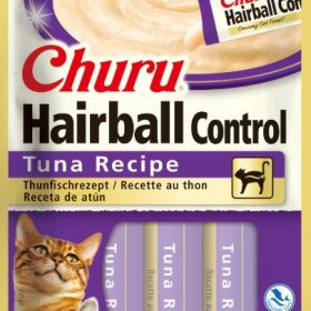 Churu nuo plaukų gumuliukų susidarymo, su tunu - kreminis skanėstas katėms, Churu Hairball, 4 x 14 g