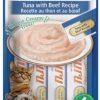Churu su tunu ir jautiena - kreminis skanėstas katėms, 4 x 14 g