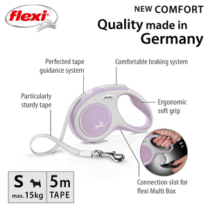 FLEXI pavadėlis šuniui New Comfort S juostinis 5m, rožinis - papildoma nuotrauka 2