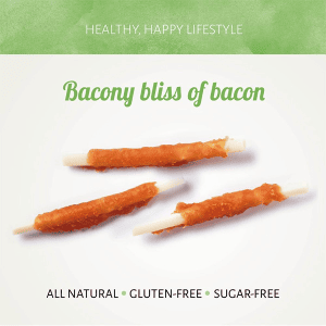 Antos skanėstai šunims  su vištiena D'light Bacon 400g - papildoma nuotrauka 2