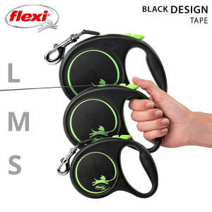 FLEXI pavadėlis šuniui Black Design L juostinis 5m, žalias - papildoma nuotrauka 4