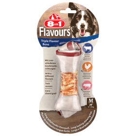 8in1 Flavours M trigubo skonio kaulas vidutinių veislių šunims, 1 vnt.