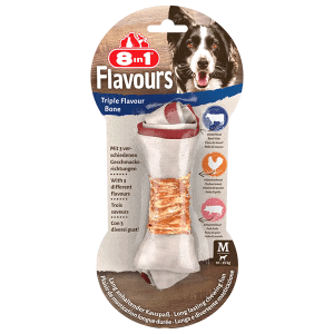 8in1 Flavours M trigubo skonio kaulas vidutinių veislių šunims, 1 vnt.