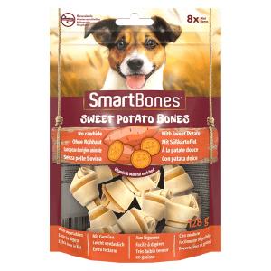 SmartBones Sweet Potato Bones skanėstai su batatais mažų veislių šunims, 8 vnt.