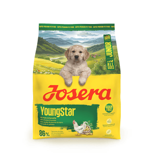 Josera Young Star begrūdis sausas pašaras jauniems šunims su paukštiena, 900 g