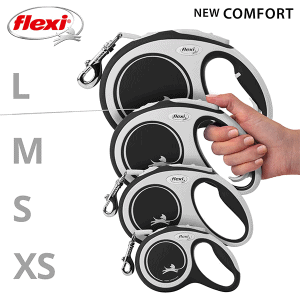 FLEXI pavadėlis šuniui New Comfort S juostinis 5m, juodas - papildoma nuotrauka 4