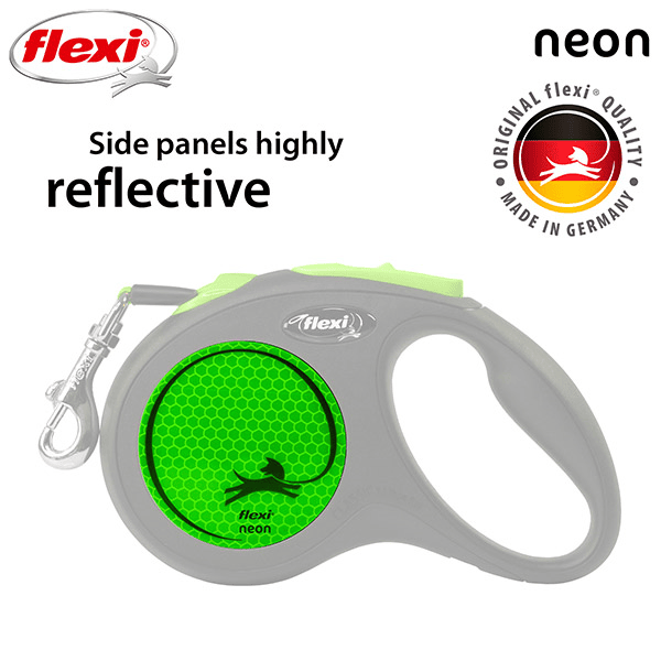 FLEXI pavadėlis šuniui New Neon S juostinis 5m, žalias - papildoma nuotrauka 3