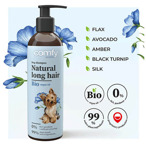 Comfy šampūnas nature long hair, šunims, 250ml - papildoma nuotrauka 2