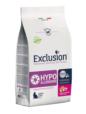 Exclusion Hypoallergenic dietinis sausas pašaras katėms su kiauliena ir bulvėmis, 1,5 kg - papildoma nuotrauka 2