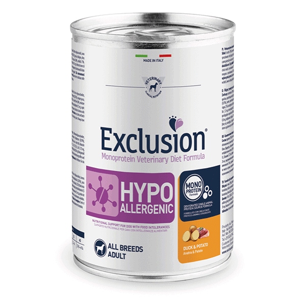 Exclusion Hypoallergenic konservai šunims su antiena ir bulvėmis 400 g - papildoma nuotrauka 2