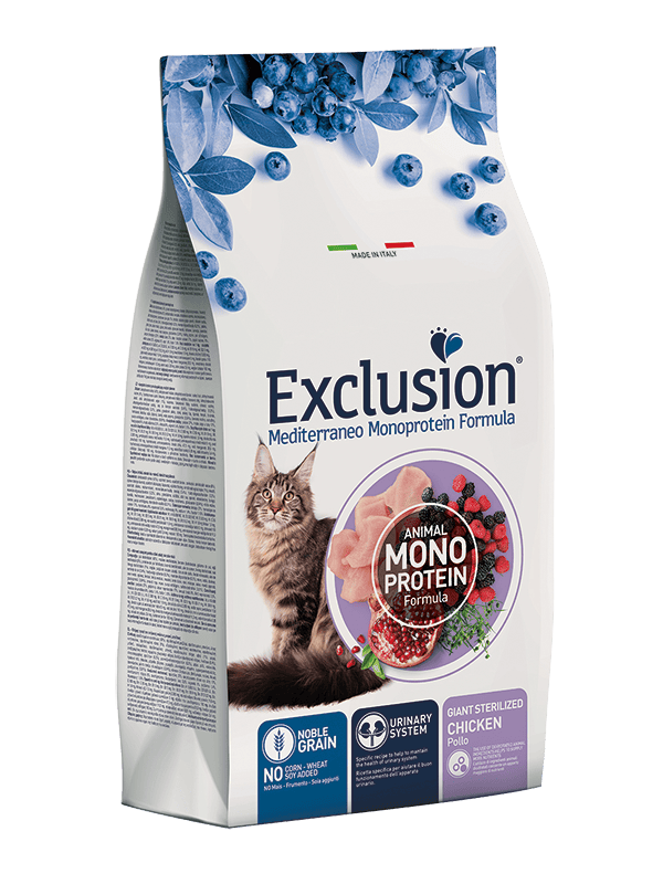 Exclusion Mediterraneo Monoprotein sausas pašaras sterilizuotoms didelėms katėms su vištiena, 1,5 kg - papildoma nuotrauka 2