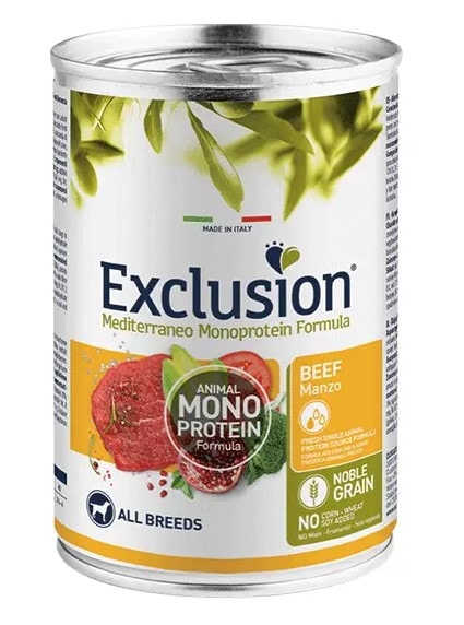 Exclusion Mono Protein Mediterraneo konservuotas pašaras šunims su jautiena, 400 g