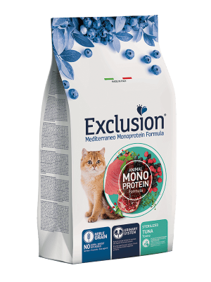 Exclusion Mediterraneo Monoprotein sausas pašaras sterilizuotoms katėms su tunu, 12 kg - papildoma nuotrauka 2