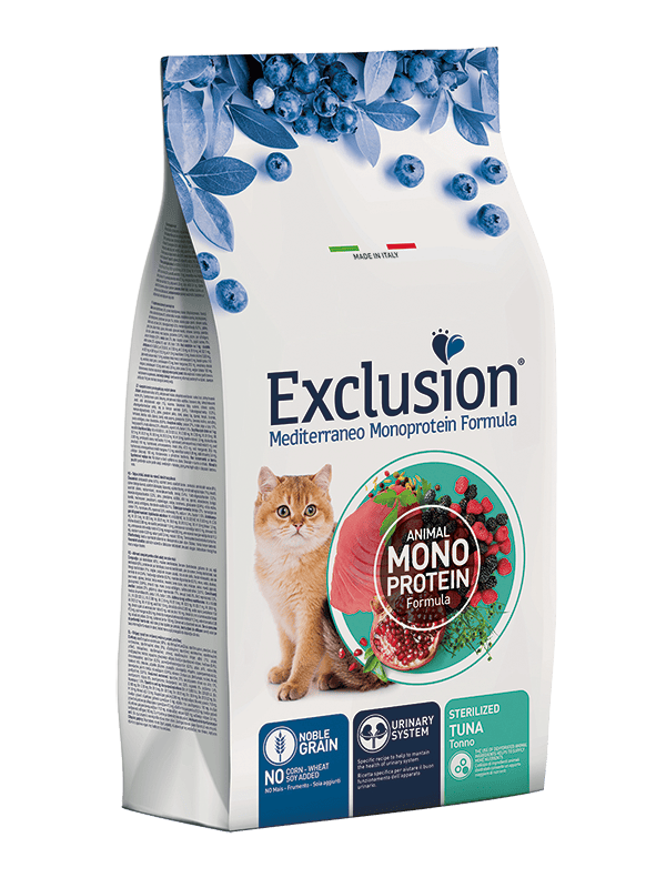 Exclusion Mediterraneo Monoprotein sausas pašaras sterilizuotoms katėms su tunu, 1,5 kg - papildoma nuotrauka 2