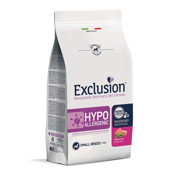 Exclusion Hypoallergenic mažų veislių šunų maistas su kiauliena ir žirneliais 800 g - papildoma nuotrauka 2