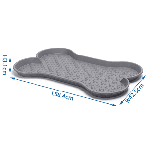 Nobleza dubenėlių padėklas, kaulo formos, pilkas, 58,4x42,5x3,1cm - papildoma nuotrauka 2