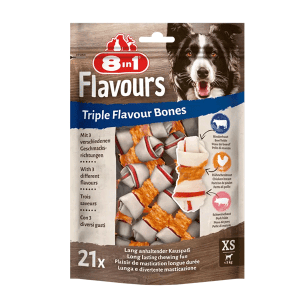 8in1 Flavours XS trigubo skonio kauliukai mažų veislių šunims, 21 vnt