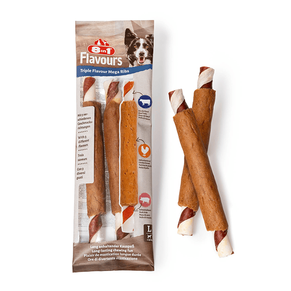 8IN1 flavours trigubo skonio skanėstas šunims Mega Ribs, 140g