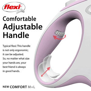 FLEXI pavadėlis šuniui New Comfort M juostinis 5m, rožinis - papildoma nuotrauka 4