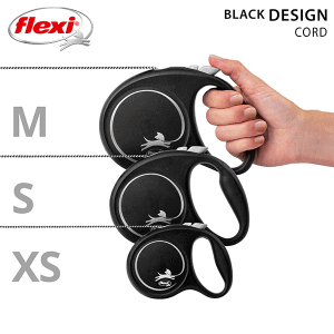 FLEXI pavadėlis šuniui Back Design XS virvinis 3m, juodas - papildoma nuotrauka 4