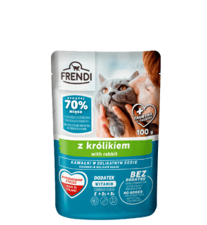 Frendi šlapias maistas katėms – gabaliukai padaže su triušiena, 100 g