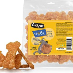 Vištienos ir ryžių kauliukai, 500 g, natūralūs skanėstai šunims, Hau&Miau