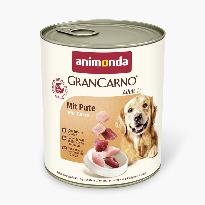 Animonda GranCarno Adult: konservai suaugusiems šunims su kalakutiena, 800 g - papildoma nuotrauka 3