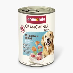 Animonda GranCarno Adult: konservai šunims su lašiša, praturtinta špinatais, 400g - papildoma nuotrauka 3