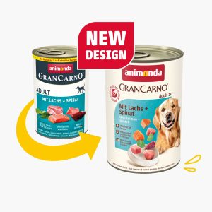 Animonda GranCarno Adult: konservai šunims su lašiša, praturtinta špinatais, 400g